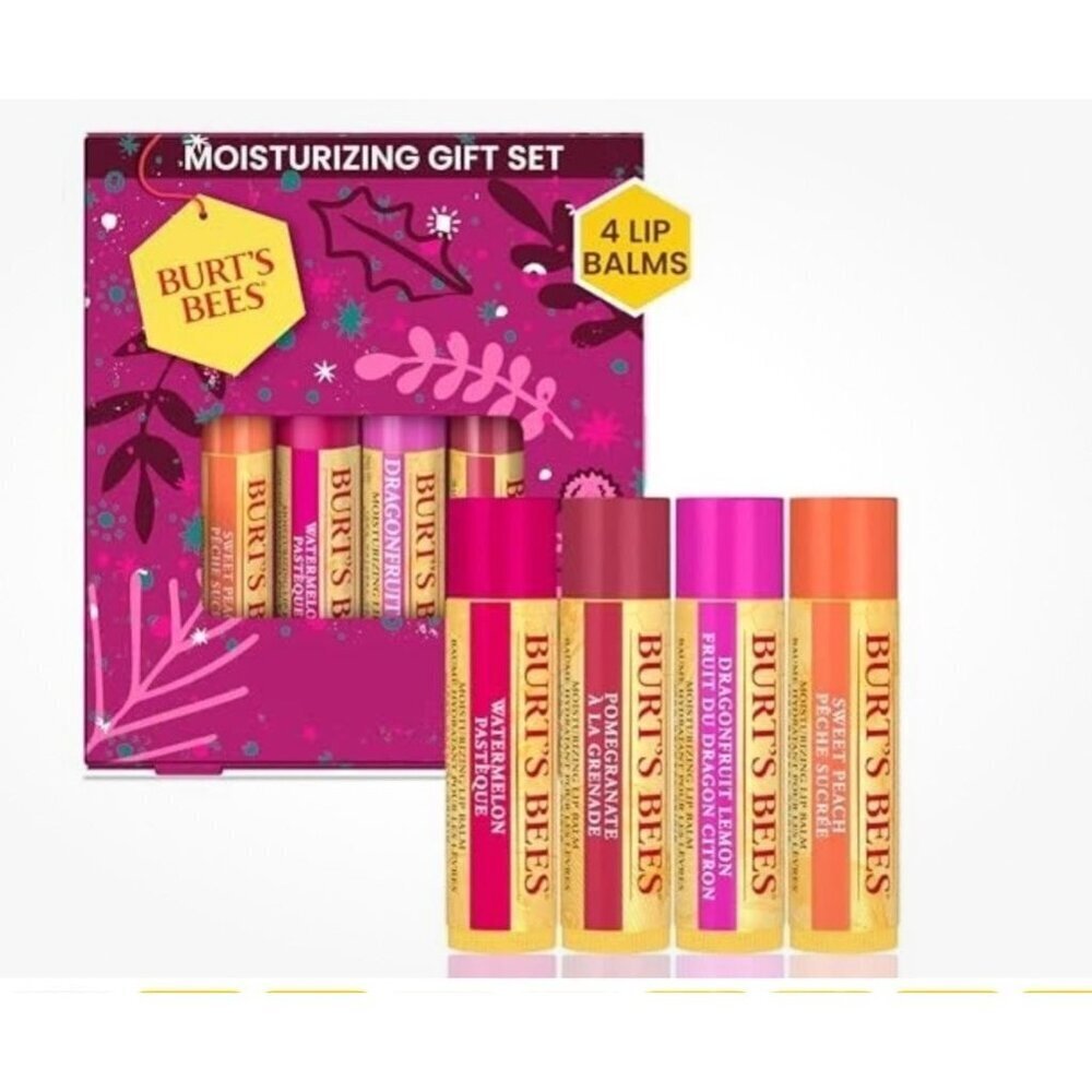 Burt's Bees Lip Balm Beeswax Bounty Classic Moisturizing Chapstick 4-Pack New